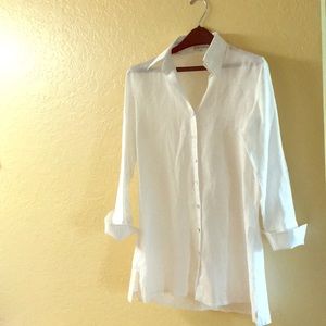 Anne Fontaine Linen Tunic Blouse